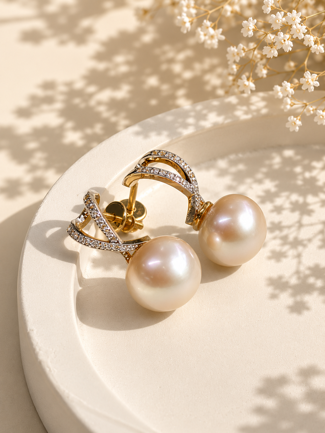 Big pearl earrings