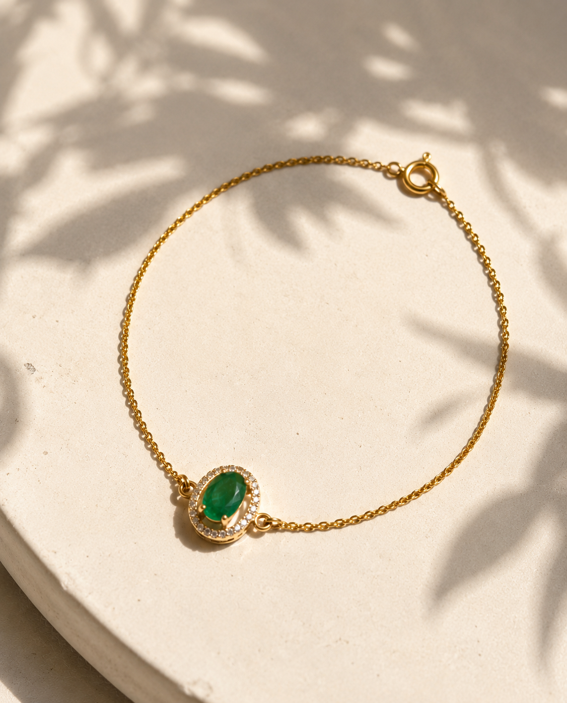 Green emerald bracelet